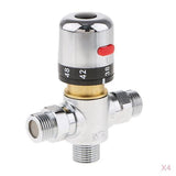 4x Brass 3-way Thermostatic Mixing Valve Solar Water Heater Mixer Valve DN15