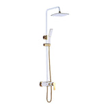 (white) Shower Systems Complete Three Level Rotation Switch Wall Mount for Hotel black