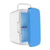 (Blue) Energy Efficient Refrigerator for Car Home Office Desk Skincare Bedroom Beverages with Fast Cooling Heating Capabilities