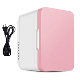 (Pink) Thermoelectric Coolers Warmer 8L Mini Fridge for Car Office Dorm Home Double Layer Refrigerator for Food Drinks Skincare