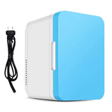 (Blue) Office Desk Small Personal Fridge with Semiconductor Cooling Technology for Storing Skincare Snacks with Quiet Operation