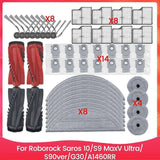 For Saros 10/S9 MaxV Ultra/S90ver/G30/A1460RR Spare Parts Main Side Brush Filter Dust Bag Mop Cloth