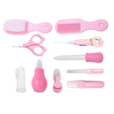 10Pcs Baby Health Care Tools Infant Safety Nail Clipper Scissor Newborn Grooming Kit(Pink)