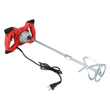 (Red) 2100W Electric Concrete Mixer with 6 Speed Handheld Mud Mixer Fodder Stirring Tool Portable Mortars Mixer Enduring  Red