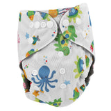 Baby Cloth Diapers Washable Reusable Pocket Nappy Double Rows of Snaps Adjustable Cloth DiapersTortoise Pattern