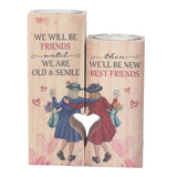 2pcs Heart Candlestick Wood Quotation Engraved Crafted Heart Candle Holder for Home Decoration A06