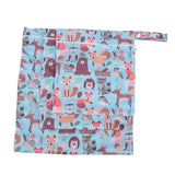 3pcs Baby Cloth Diaper Wet Dry Bags Waterproof Reusable Baby Clothes Items Storage BagsZoo