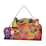 Lighted Pumpkin Sign Halloween Wooden Door Hanger Party Decoration for Home Yard Garden 1