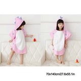 Baby Bath Towel Cotton Skin Friendly Good Water Absorption Dinosaur Style Unisex Kid Hooded Bathrobe Pink 70x140/27.6x55.1in