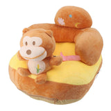 Baby Sitting Sofa Chair Comfortable Anti Rollover Portable Plush Infants Toddler Learning to Sit Chair with Light for Home Monkey