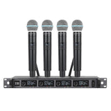 XTUGA A140-H Wireless Microphone System 4 Channel UHF Handheld Microphone