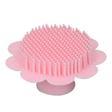 Baby Massage Silicone Bath Brush Soft Relieve Fatigue Sunflower Shape Hair Cleansing Gentle Exfoliator Brush Pink
