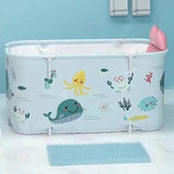 Bathtub Set Portable Folding Multifunctional Thicken Spa Soaking Bath Tub for Home Salon Type 3 Bathtub Backrest Seat Inflator Pump
