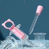 Kids Medicine Feeder Set Syringe Type Soft Silicone Prevent Choking Baby Medicine Water Dispenser Pink