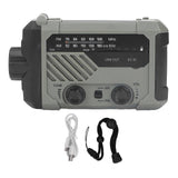 Solar Hand Crank Radio Multifunction AM FM USB Rechargeable Power Bank Emergency Weather Radio with LED Flashlight OD Green