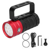 Diving Photography Fill Light 10000LM 12LED Professional Diving Flashlight for 100m UnderwaterRed