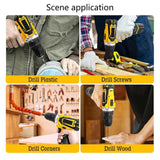 (European regulations) 21V Functional Electric Drill with 2 Speed Modes LED Light and 2.0Ah Battery Power Drill for DIY Construction Tasks
