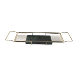 Metal Marble Bathtub Rack Anti Slip Space Saving Multi Functional Expandable Bathtub Tray House Warming Gift Gold Green