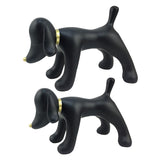 2pcs Nordic Style Sleepwalking Dog Series Standing Dog Ornaments Black S