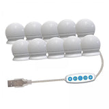 8x10 LED  Makeup Vanity Mirror Lights Bulbs Dimmable Tabletop or Wall