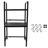 Microwave Oven Rack Carbon Steel Expandable Microwave Stand Countertop Utensils Shelf for Home Kitchen Double Layer