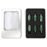 Metal Dice Set Clear Green Number Decompression Polyhedral Dice for Table Game 6pcs