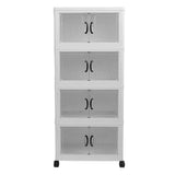 Foldable Storage Cabinet with Wheel Foldable Container Cart Stackable Storage Bins Organizer for Household Office School