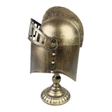 (Gold) Roman Helmet with Folding Face Cover Home Decoration for Ideal Gift Role Play Gold