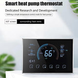 WiFi Smart Heat Pump Room Thermostat Temperature Controller 4.8 Inch Color LCD Screen Programmable Touch Control/ Mobile APP/ Voice Control Compatibl