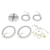 Modern LED Ceiling Light 4 Rings 3 Color Dimmable Acrylic Ceiling Light Fixtures 38W Modern Chandelier for Living Room Bedroom Kitchen 4 Rings White