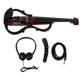 Headless Electric Violin Carbon Fiber Body ABS Edge Silent Electric Violin for Practice Performance Rose Petal
