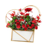 Artificial Rose Flowers Basket Flower Bouquet Tabletop Centerpiece for Table