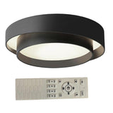 Bedroom Ceiling Light 45W Stepless Dimming Round Flush Mount LED Ceiling Light with Remote Control for Study Room Hallway Living Room Black 40 X 14cm