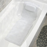 Non Slip BathTub Mat Suction Cup Bath Tub Pillow Long SPA Pillows Neck Cushion Hangable Bathroom Accessories