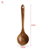 Natural Wood Tableware Spoon Colander Long Handle Spoon Wooden Non-Stick Spatula Kitchen Tool Wooden Spoon/Shovel Cooking Tools