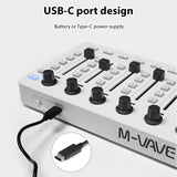 Controlle Mixing Console with 43 Knobs 8 Push Buttons BT Connection Battery/Type-C Power Supply USB MIDI