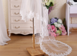Simple lace Korean bride veil