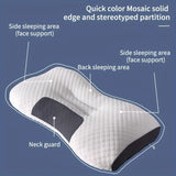Adult knitted orthopedic pillow, antibacterial cotton neck pad, sleep aid, wear-resistant, ergonomic, contour support