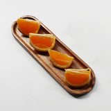 2X Teak Rectangular Wooden Plate Small Leaf Acacia Fruit Plate Snack Plate Wooden Tray Sushi Plate Spoon Shelf