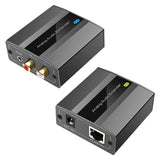 Analog Extender RCA 3.5mm Stereo Over Ethernet Single Cat5E/6/7 Cable Up to 500M Audio Converter EU Plug