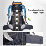 70L Camping Backpack Travel Bag for Men Women Outdoor Sport Hiking Trekking Mountaineering Male Waterproof Rucksack Climbing