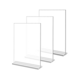 3Pack 21X29.7CM Acrylic Sign Holder, Double-Sided Vertical Display Stand , for Restaurants, Office, Store