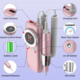 New Nail Drill Manicure Machine Rechargeable Electric Nail Sander With Pause Mode Nails Lathe Gel Cutting Remove Tool