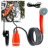 Outdoor Portable Camping Kit with 2.5-3.5L/min Water Discharge 2m Hose USB Charging 30-60min Battery Life Camp Shower