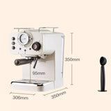 15Bar Espresso Offee hine Maker Retro Style Semiautomatic Italian Steam Type Milk Foam 2 and 1 Handles Easy To Use
