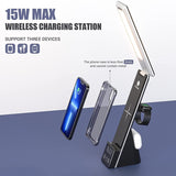 3 In 1 Wireless Charger Stand for IPhone 13 12 11 Pro Max Alarm Clock Table Lamp Wireless Chargers for Apple Watch Airpods