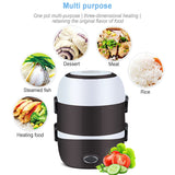 1/2/3 Layers Stainless Steel Rice Office Worker Plug In Electric Heating Thermal Insulation Lunch Box