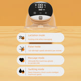 Wearable Electric Breast Hands Free Milk Pump with LED Display 4 Modes 9 Levels of Suction 180mL Capacity Food-grade