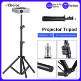 Universal Tripod Stand Stretchable Bracket Aluminum Alloy Holder 1/4'' Interface Adjustable Height for LCD Projector