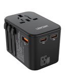 LENCENT 65W/100W International 2USB 3 Type C GaN Fast Charging Adapter with EU AU US UK Plug for Travel